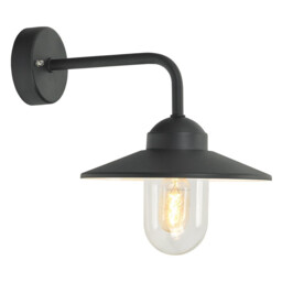 Vansbro Outdoor 1 Light Dome Wall Lantern Black , IP55, E27