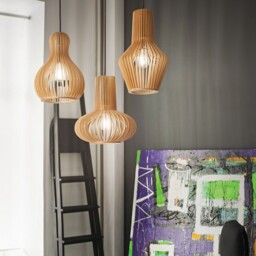 Citrus 1 Light Ceiling Pendant Wood, E27 - thumbnail 2