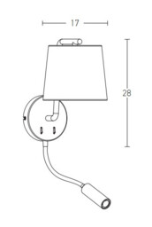 Borovo Reading Wall Light Black Matt LED 3000K - thumbnail 3