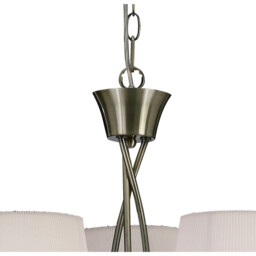 Mara Pendant 3 Light E14, Antique Brass With Ivory White Shades - thumbnail 5