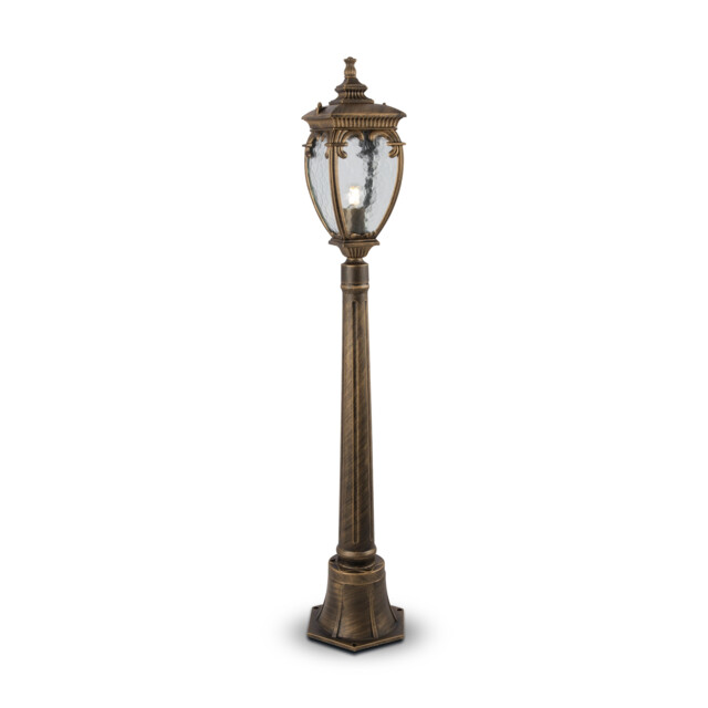 Fleur Outdoor Bollard Black with Gold, IP44