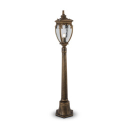 Fleur Outdoor Bollard Black with Gold, IP44