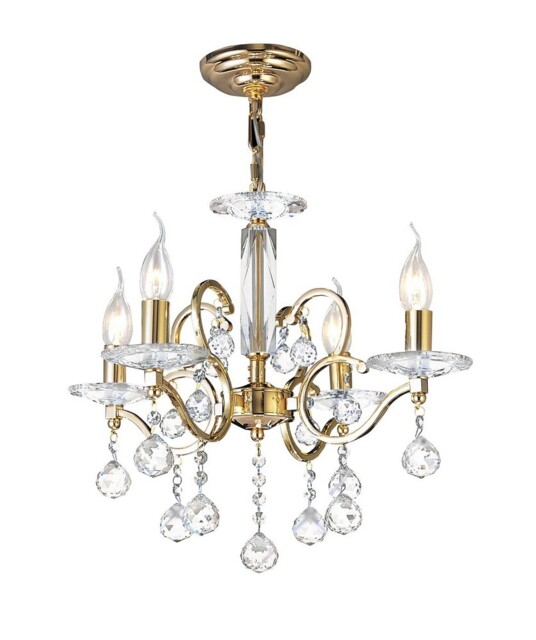 Zinta Ceiling Pendant Chandelier 4 Light French Gold, Crystal - image 1