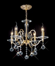 Zinta Ceiling Pendant Chandelier 4 Light French Gold, Crystal - thumbnail 2