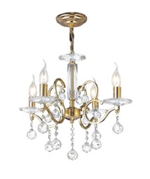 Zinta Ceiling Pendant Chandelier 4 Light French Gold, Crystal - thumbnail 1