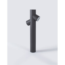 Ramo 2 Light Outdoor Bollard Dark Grey Aluminium Glass LED GU10 2x7W IP65 - thumbnail 3