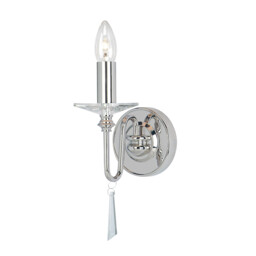 Finsbury Park 1 Light Indoor Candle Wall Light Polished Nickel - Shade Not Included, E14 - thumbnail 1