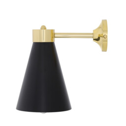 Kamina Wall Light, Matt Black and Polished Brass - thumbnail 3