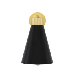 Kamina Wall Light, Matt Black and Polished Brass - thumbnail 2