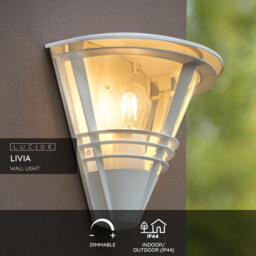 Livia Modern Wall Light Outdoor - 1xE27 - IP44 - White - thumbnail 2