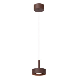 Lucide LENZ - Pendant light Indoor/Outdoor - Ø 11 cm - LED - 1x8W 2700K - IP54 - Rust Brown - Essential - thumbnail 1