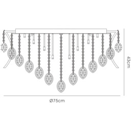 Mios Ceiling 15 Light G4 Polished Chrome/Crystal, NOT LED/CFL Compatible - thumbnail 5