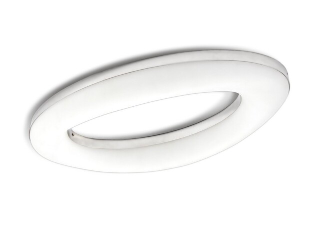 Oakley Flush Ceiling 40W LED 3000K, 3200lm, Polished Chrome, Frosted Acrylic - image 1
