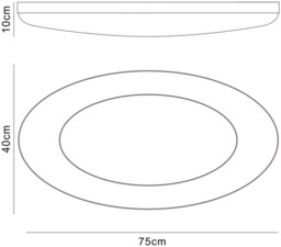 Oakley Flush Ceiling 40W LED 3000K, 3200lm, Polished Chrome, Frosted Acrylic - thumbnail 2