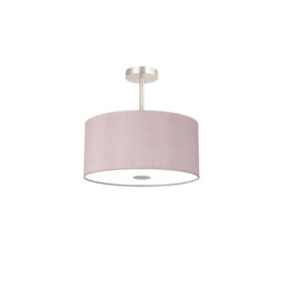 Baymont Satin Nickel 3 Light E27 Semi Flush With 40cm x 18cm x 18cm Dual Faux Silk Shade, Taupe/Halo Gold - thumbnail 5