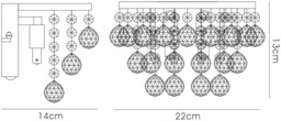 Atla Wall Lamp Switched 2 Light Polished Chrome, Crystal, Supplied with 9 Additional Black Crystal Spheres - thumbnail 3