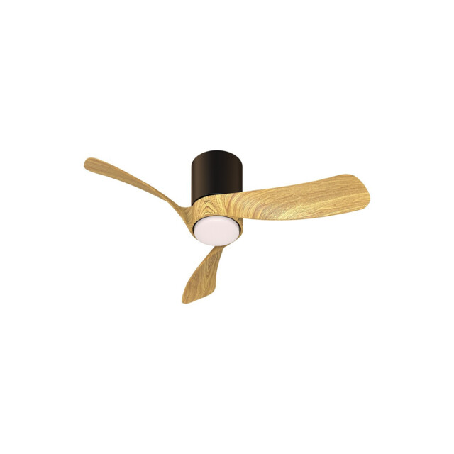 Nemo XS 72cm 18W LED Dimmable Ceiling Light With 26W DC Fan, 2700-5000K Remote Control, 2800lm, Black/Wood - image 1