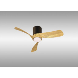 Nemo XS 72cm 18W LED Dimmable Ceiling Light With 26W DC Fan, 2700-5000K Remote Control, 2800lm, Black/Wood - thumbnail 2
