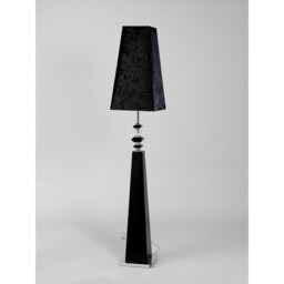 (DH) Galata Floor Lamp E27 Black Suede Shade Black/Crystal, NOT LED/CFL Compatible - thumbnail 2