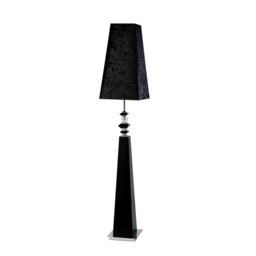 (DH) Galata Floor Lamp E27 Black Suede Shade Black/Crystal, NOT LED/CFL Compatible