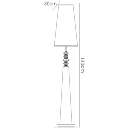 (DH) Galata Floor Lamp E27 Black Suede Shade Black/Crystal, NOT LED/CFL Compatible - thumbnail 3