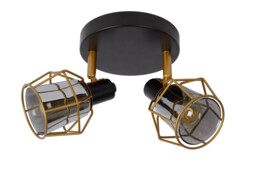 Nila Vintage Twin Ceiling Spotlight - 2xE14 - Black - thumbnail 2