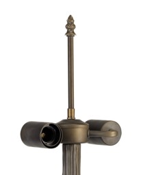 Worcester 2 Light Tree Like Table Lamp E27 With 40cm Tiffany Shade, Blue, Clear Crystal, Aged Antique Brass - thumbnail 5