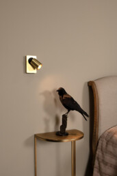 Nigel Modern Wall Spotlight - LED Dim. - GU10 - 1x5W 3000K - With USB charging point - Matt Gold, Brass - thumbnail 5