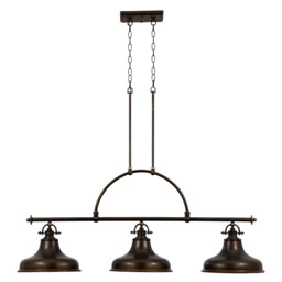 Emery 3 Light Pendant Bar Chandelier Light Palladian Bronze, E27 - thumbnail 1