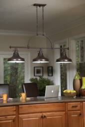 Emery 3 Light Pendant Bar Chandelier Light Palladian Bronze, E27 - thumbnail 2
