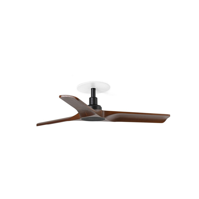 Heywood Recessed 90cm Ceiling Fan Matt Black, Dark Walnut Blades - image 1