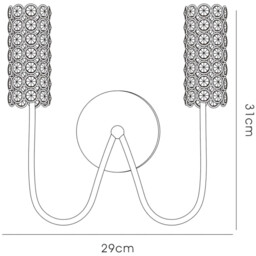 Martina Wall Lamp 2 Light G4 Polished Chrome/Crystal, NOT LED/CFL Compatible - thumbnail 3