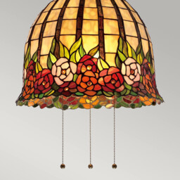 Rosecliffe 3 Light Ceiling Pendant Imperial Bronze, Tiffany Style Glass, E27 - thumbnail 3
