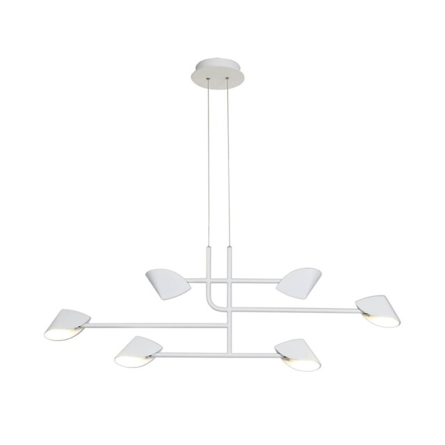 Capuccina 6 Light Linear Pendant, 45W LED, 3000K, 3100lm, White, 3yrs Warranty - image 1