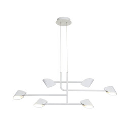 Capuccina 6 Light Linear Pendant, 45W LED, 3000K, 3100lm, White, 3yrs Warranty - thumbnail 1
