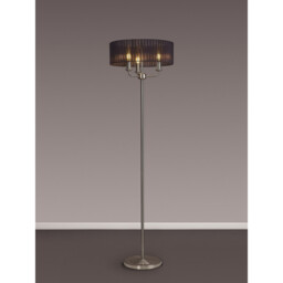 Banyan 3 Light Switched Floor Lamp With 45cm x 15cm Black Organza Shade Satin Nickel/Black - thumbnail 2