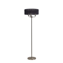 Banyan 3 Light Switched Floor Lamp With 45cm x 15cm Black Organza Shade Satin Nickel/Black - thumbnail 5