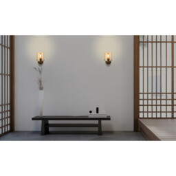 Sweden 1 Light Wall Lamp Mocha Metal & Amber Glass - thumbnail 5