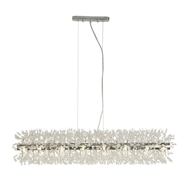 Sunburst 16 Light Bar Pendant Chrome, Glass Beads - image 1
