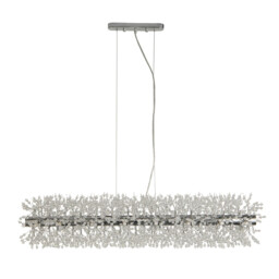 Sunburst 16 Light Bar Pendant Chrome, Glass Beads - thumbnail 2