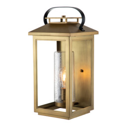 Hinkley Atwater Outdoor Wall Lantern Painted Distressed Brass, IP44