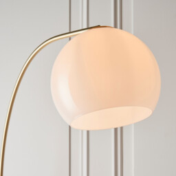 Otto Floor Lamp Satin Brushed Gold Effect Plate & Gloss Opal Glass 1 Light IP20 - E27 - thumbnail 5