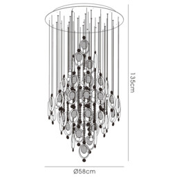 Solana Pendant 18 Light G4 Polished Chrome/Crystal, NOT LED/CFL Compatible - thumbnail 5