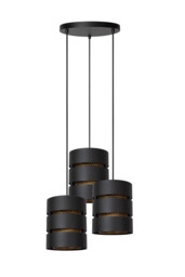 Lucide ROSAS - Pendant light - 43 cm - 3xE27 - Black - thumbnail 3