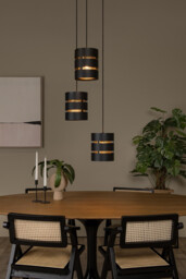 Lucide ROSAS - Pendant light - 43 cm - 3xE27 - Black - thumbnail 5