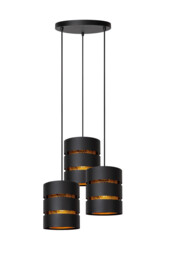 Lucide ROSAS - Pendant light - 43 cm - 3xE27 - Black - thumbnail 1