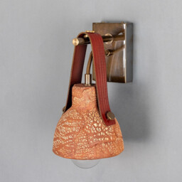 Nagi Wall Light Red Iron, Antique Brass, Red Strap - thumbnail 5