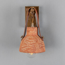 Nagi Wall Light Red Iron, Antique Brass, Red Strap - thumbnail 2