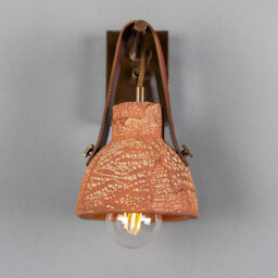 Nagi Wall Light Red Iron, Antique Brass, Red Strap - thumbnail 3