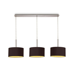 Baymont Polished Chrome 3 Light E27 Linear Pendant With 30cm x 17cm Dual Faux Silk Shade, Midnight Black/Green Olive